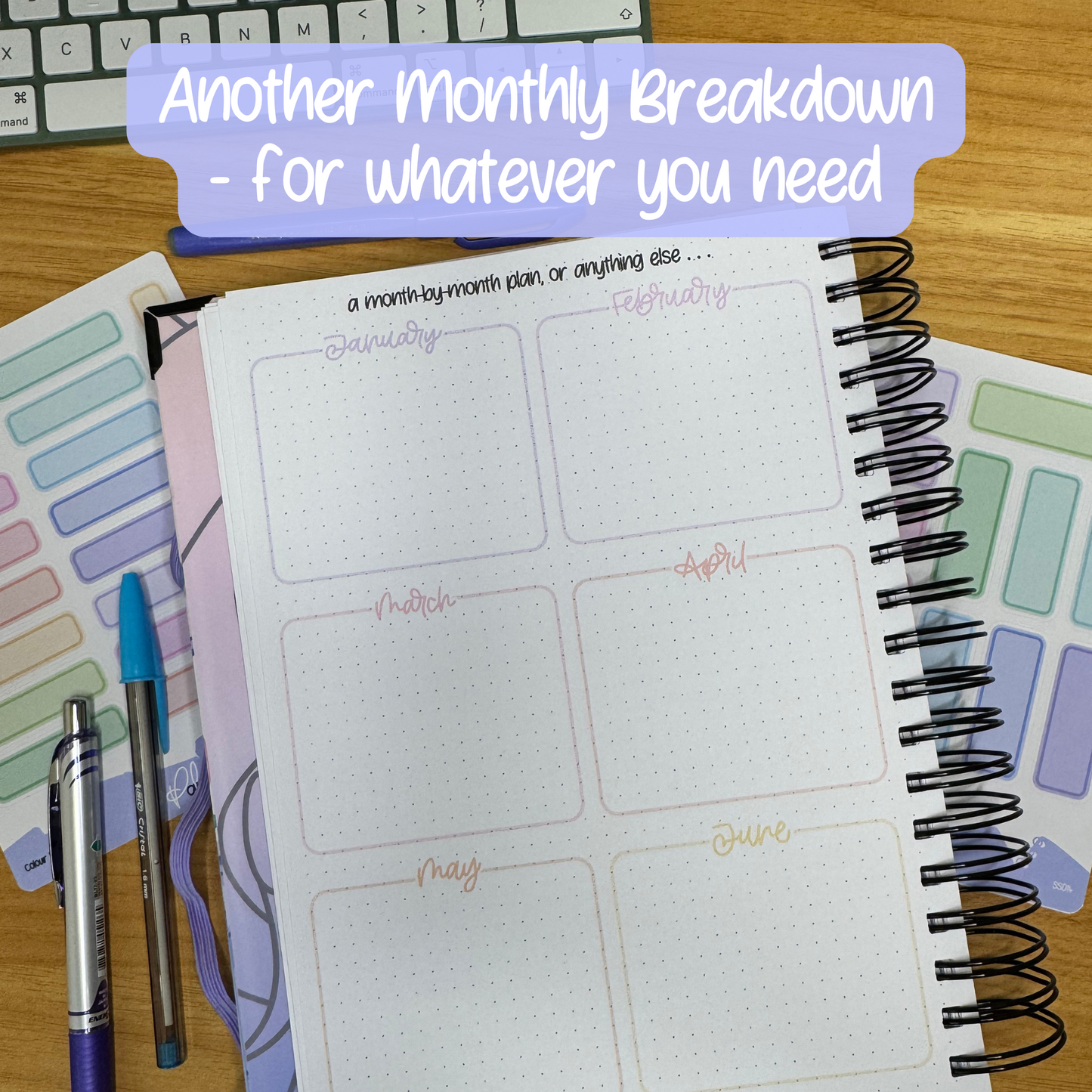 Hobby Illustrated Undated Bullet Journal-Style Planner - Flexible Layout for Creative Planning