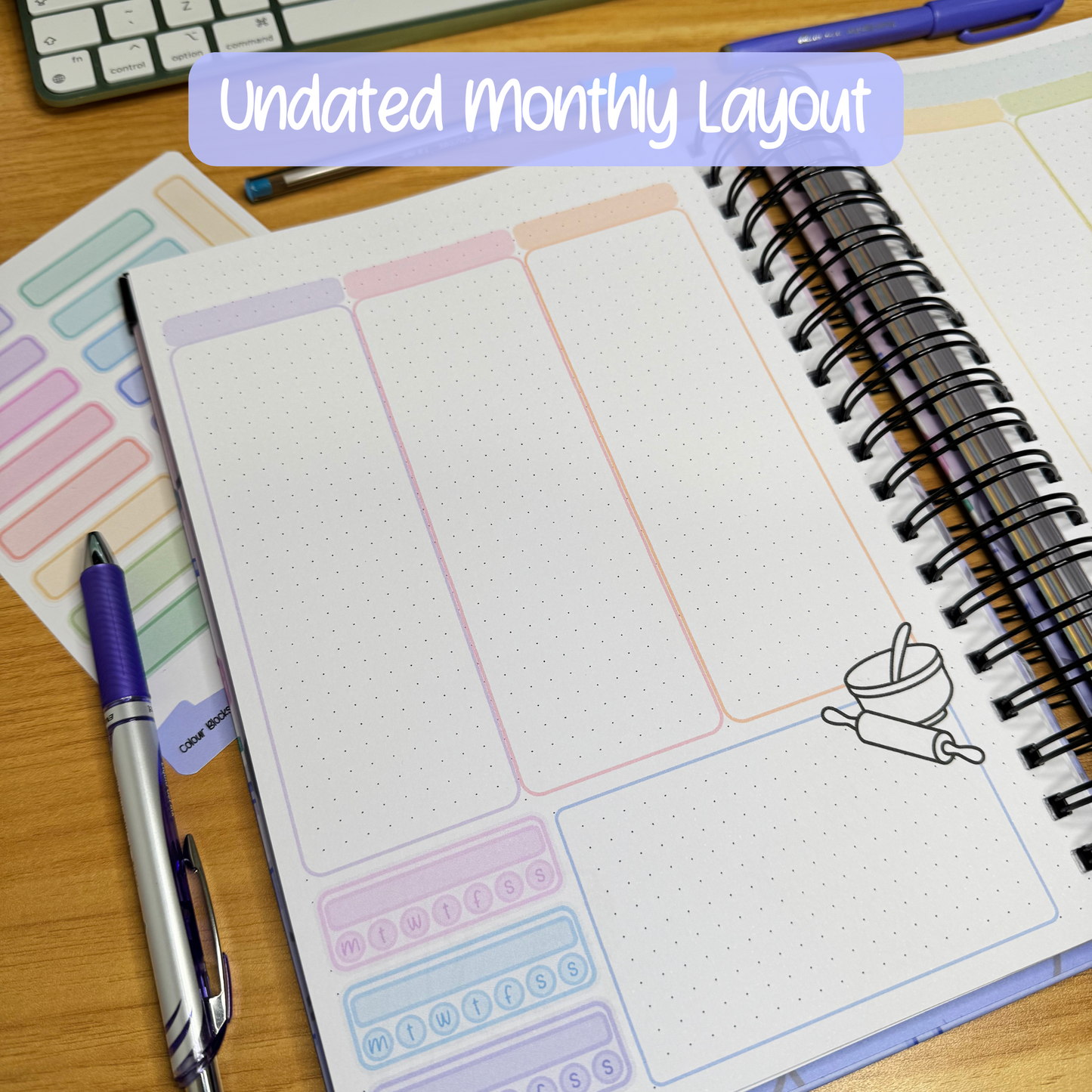 Hobby Illustrated Undated Bullet Journal-Style Planner - Flexible Layout for Creative Planning
