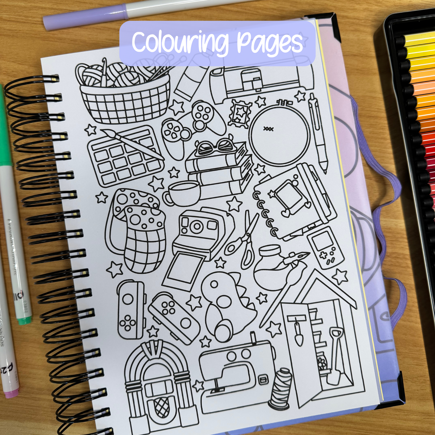 Hobby Illustrated Undated Bullet Journal-Style Planner - Flexible Layout for Creative Planning