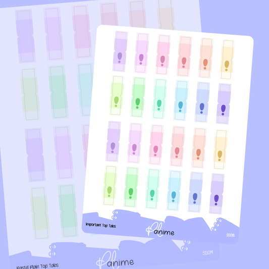 Top Tabs Removable Colourful Planner Sticker Sheet - Flexible Productivity Stickers - Writable Paper